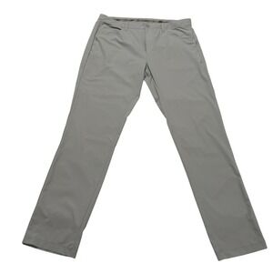 Rhone Commuter Pants Mens 36 Gray Performance Stretch Slim Straight Trousers